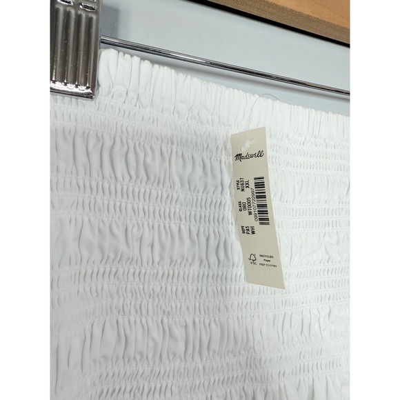 Madewell Smocked-Waist Poplin‎ Midi Skirt White XXL NWT - Picture 6 of 8